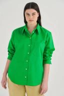 Oroton Poplin Long Sleeve Shirt Meadow, 100% Cotton