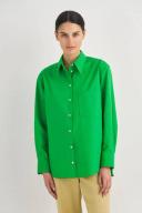 Oroton Poplin Long Sleeve Shirt Meadow, 100% Cotton