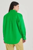 Oroton Poplin Long Sleeve Shirt Meadow, 100% Cotton