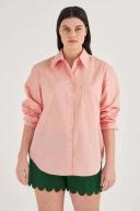 Oroton Women's Poplin Long Sleeve Shirt in Primrose, Size 12, 100% Cotton