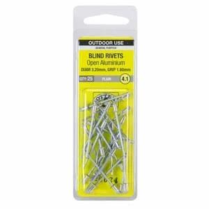 Otter Rivet Open Aluminium 3.2x1.6 25pk