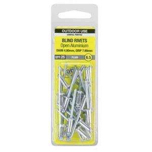 Otter Rivet Open Aluminium 4.8x7.9mm 25pk