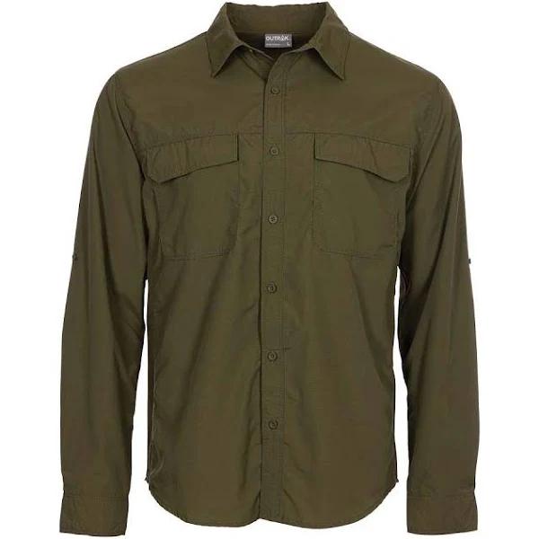 OUTRAK Men's Long Sleeve Hiking Shirt Khaki XL