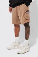 Oversized Contrast Stitch Cargo Jersey Short