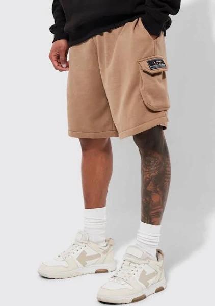 Oversized Contrast Stitch Cargo Jersey Short
