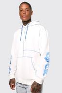Oversized Contrast Stitch Ofcl Hoodie