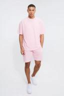 Oversized Diamond Towelling T-Shirt & Short Set