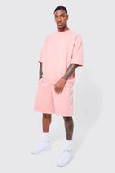 Oversized Heavyweight Washloopback Short Set
