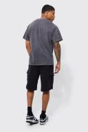 Oversized Long Length Notch Hem Cargo Short