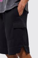 Oversized Long Length Notch Hem Cargo Short