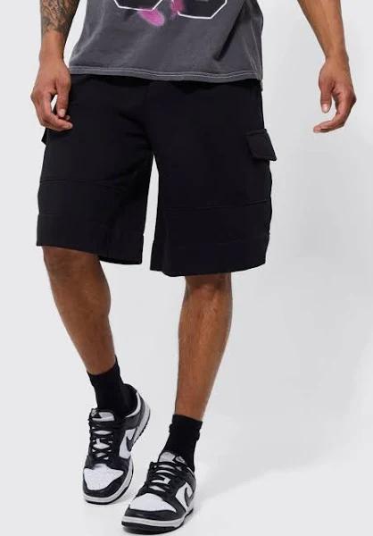 Oversized Long Length Notch Hem Cargo Short