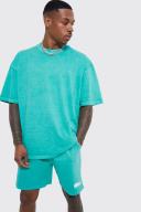 Oversized Overdyed Man T-Shirt & Short Set