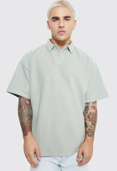 Oversized Revere Twill Jersey Polo