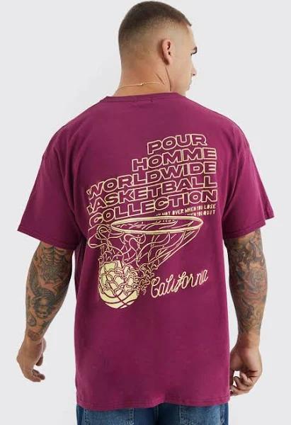 Oversized Slam Dunk Back Print T-Shirt