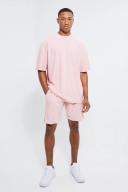 Oversized Stripe Towelling T-Shirt & Short Set