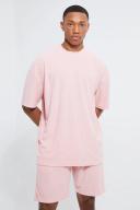 Oversized Stripe Towelling T-Shirt & Short Set