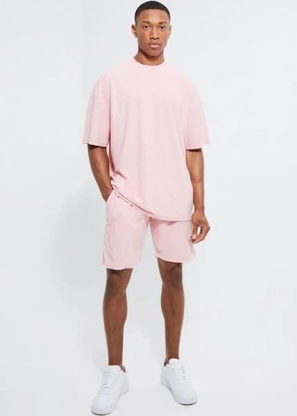Oversized Stripe Towelling T-Shirt & Short Set