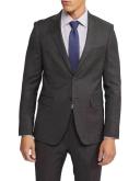 Oxford Auden Wool Suit Jacket in Dark Grey 116