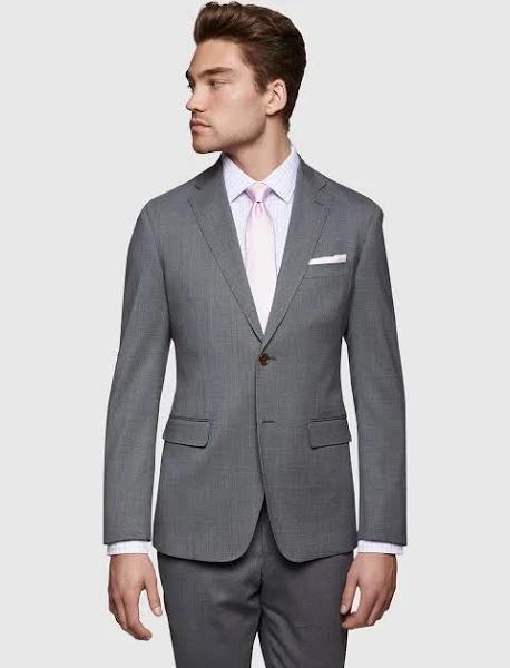Oxford Auden Wool Suit Jacket in Dark Grey 116