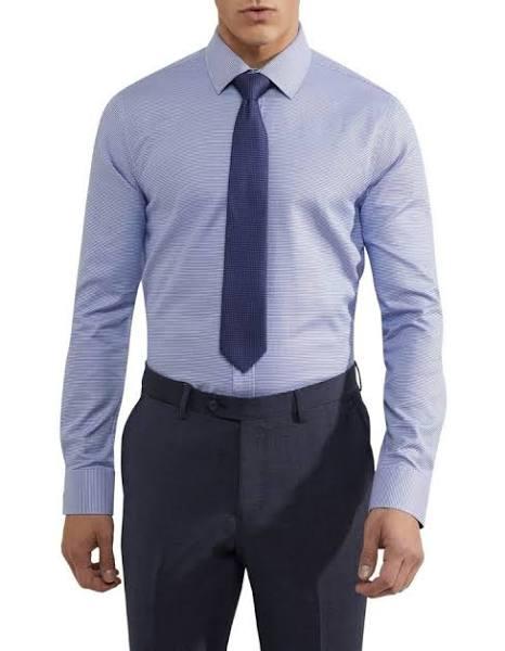 Oxford Beckton Dobby Shirt in Navy Blue M