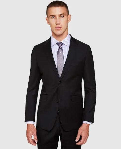 Oxford Byron Wool Suit Jacket in Black 100