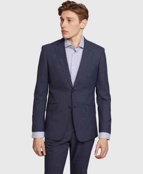 Oxford Byron Wool Suit Jacket in Navy Dark Navy 92