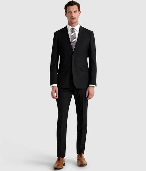 Oxford Hopkins Wool Stretch Suit Trousers in Charcoal Slate 106