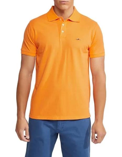 Oxford Mark Pique Polo in Orange Coral S