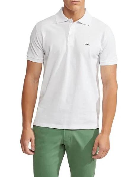 Oxford Mark Pique Polo in White XXL