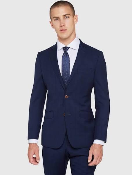 Oxford New Hopkins Wool Checked Suit Jacket in Blue 116