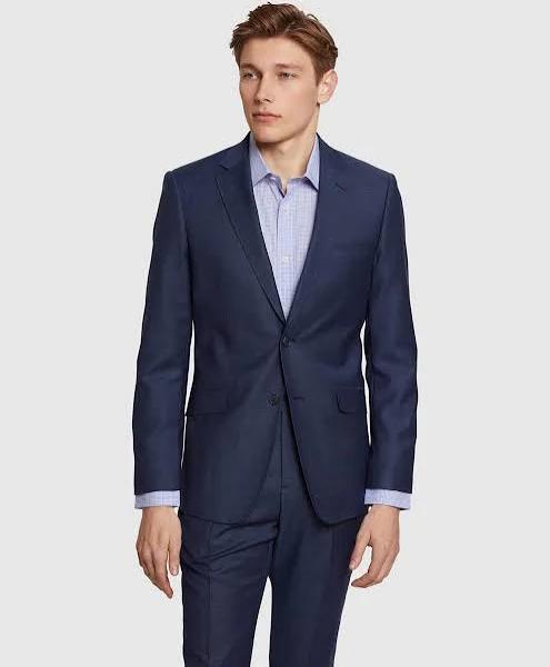 Oxford New Hopkins Wool Suit Jacket in Navy Blue 96