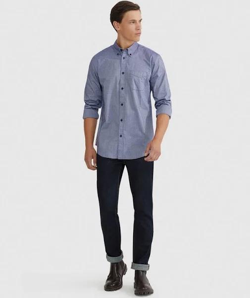 Oxford Uxbridge Cotton Shirt in Blue L