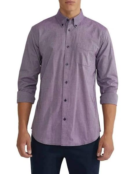 Oxford Uxbridge Cotton Shirt in Plum Purple XXL