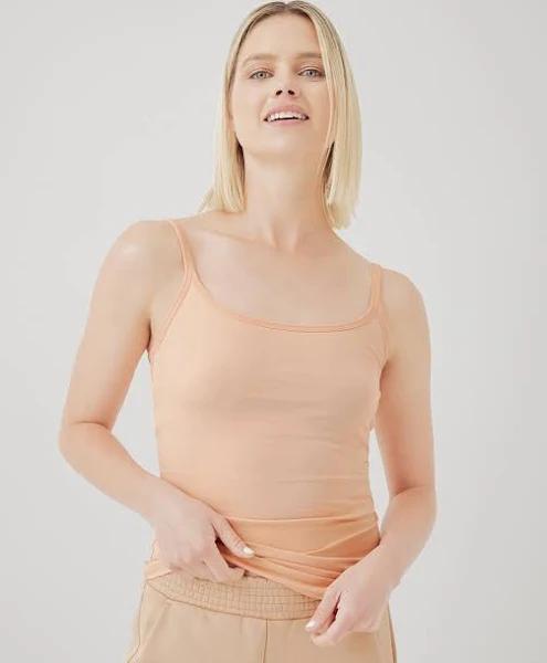 P A C T Womens Organic Everyday Shelf Bra Camisole in Apricot | Size 2x | Fair Trade
