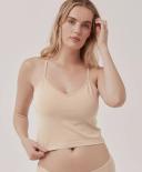 P A C T Womens Organic Shelf Bra Cropped Camisole in Champagne | Size 2x | Fair Trade
