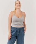 P A C T Womens Organic Shelf Bra Cropped Camisole in Heather Grey | Size Xs | Fair Trade