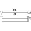 P&P Otus Round Double Towel Rail 750mm, Matte Black