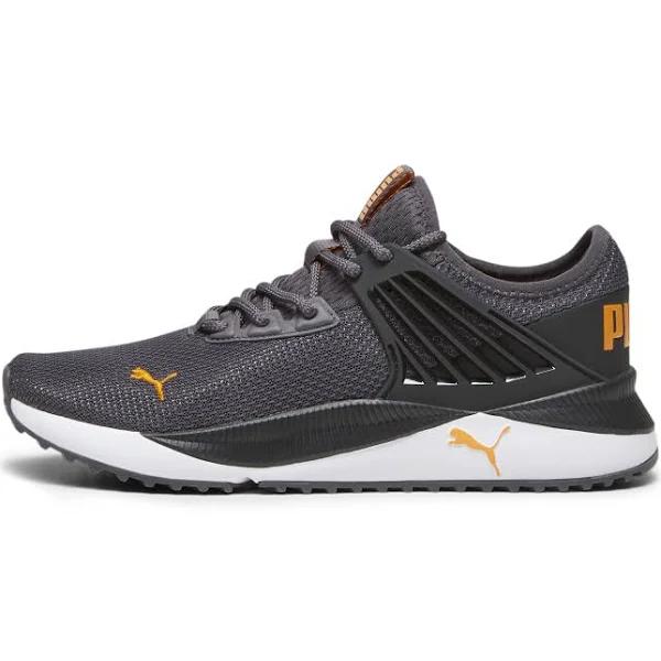 Pacer Future Unisex Sneakers in Dark Coal/Black/Pumpkin Pie, Size 5 by Puma