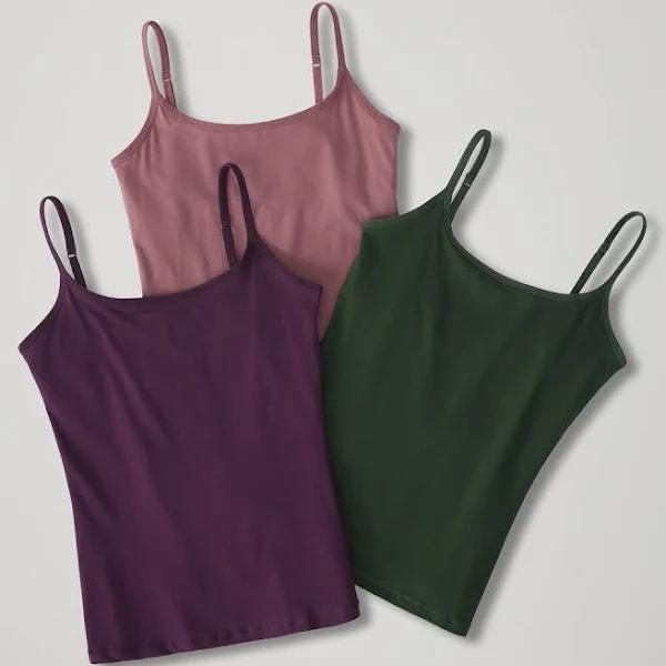 Pact Organic Cotton Shelf Bra Camisole 3-Pack Women's Sleeveless Mountain Valley : Xs