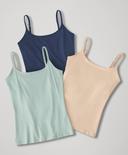 Pact Organic Cotton Shelf Bra Camisole 3-Pack Women's Sleeveless Silent Night : XL