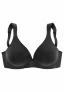 Padded Wirefree T-Shirt Bra With Wide Straps, Black / 22C by Naturana