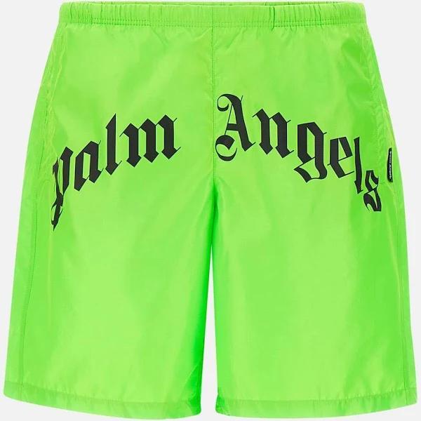 Palm Angels Curved Logo Bold Swim Shorts