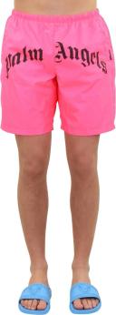 Palm Angels Curved Logo Bold Swim Shorts - Size M