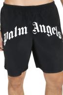 Palm Angels Curved Logo Swim Shorts Black . Size L