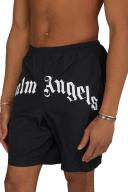Palm Angels Curved Logo Swim Shorts Black . Size L