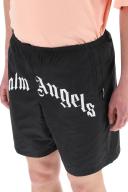 Palm Angels Curved Logo Swim Shorts Black . Size L