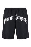 Palm Angels Curved Logo Swim Shorts Black . Size S