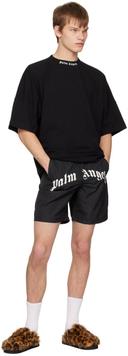Palm Angels Curved Logo Swim Shorts Black . Size S