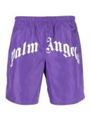 Palm Angels Curved Logo Swim Shorts Purple