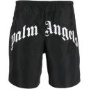 Palm Angels Logo Print Swim Shorts Green